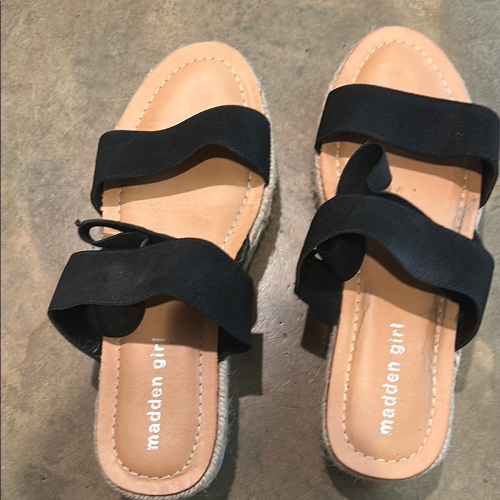 Madden Girl Black Strap Sandals